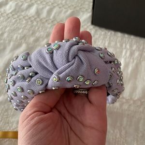 Lele Sadoughi Lilac Woven crystal headband